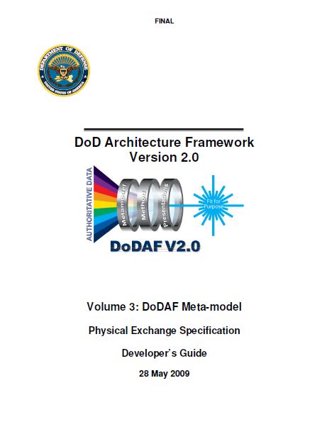 DoD Architecture Framework Vol. 3: DoDAF Meta-model | SE Goldmine